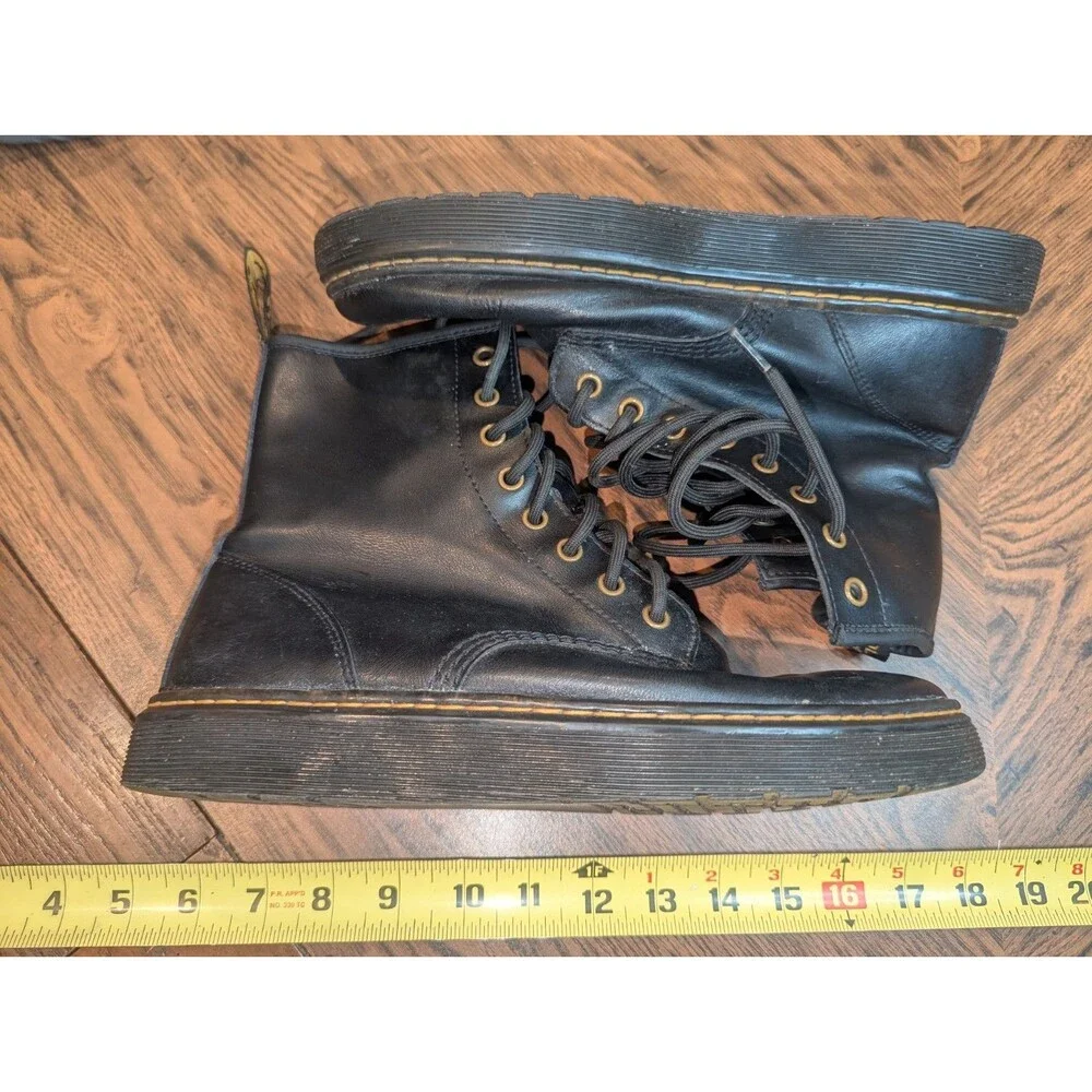 Dr. Martens Zavala Women’s Air Wair Black Leather Combat Boots AW004 Size 10